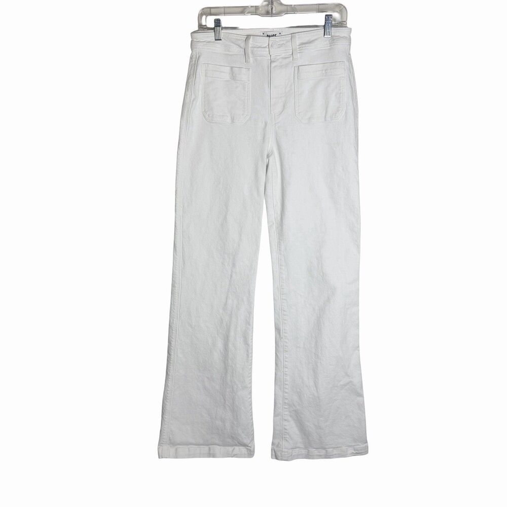 Paige Jeans Womens 29 White Leenah Wide Leg Cotton Stretch Denim 33" Inseam